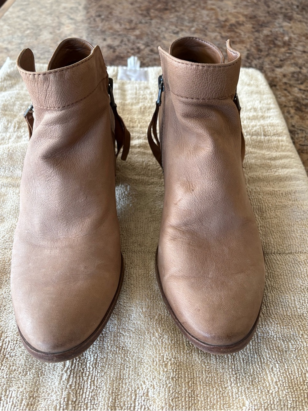 Sam Edelman Booties Size 7 Leather Tan Neutral